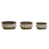 Набор корзин Home ESPRIT Натуральное волокно Boho Изношенный 16 x 16 x 6 cm