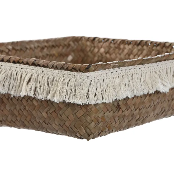 Grozs Home ESPRIT Dabīgā Šķiedra Boho Lietots 26 x 26 x 10 cm