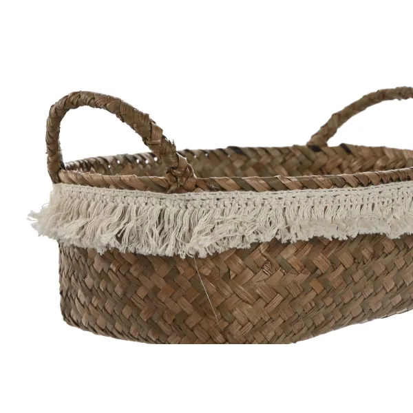 Набор корзин Home ESPRIT Натуральное волокно Boho Изношенный 33 x 25 x 15 cm