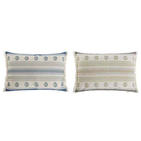 Tyyny Home ESPRIT Sininen Beige 60 x 10 x 45 cm (2 osaa)