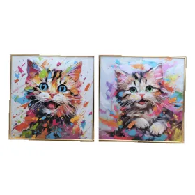 Paveikslas Home ESPRIT Aliuminis Medžio MDF 80 x 3,5 x 80 cm
