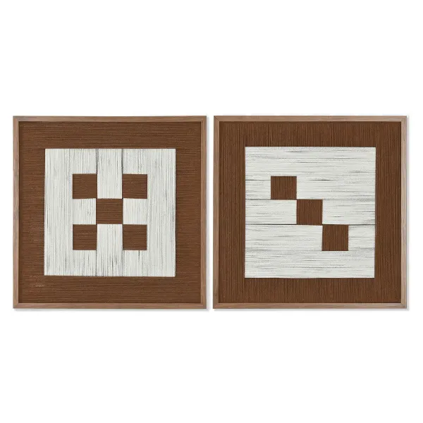 Paveikslas 3D Home ESPRIT Medvilnė Eglė 50 x 3 x 50 cm