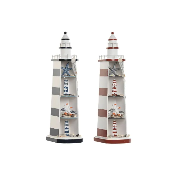 Декоративная фигура Home ESPRIT Синий Красный маяк 14 x 16 x 52 cm (2 штук)