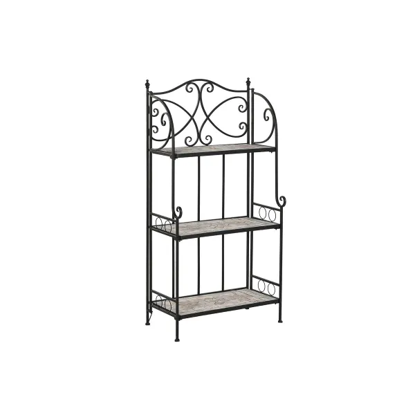 Plaukti Home ESPRIT Melns Daudzkrāsains Keramika Dzelzs konstrukcija 3 Planken 54 x 29 x 121 cm 58 x 31,5 x 117 cm