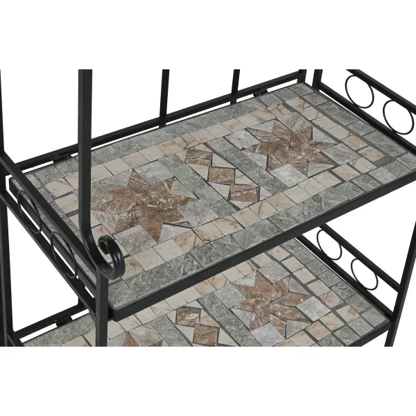 Plaukti Home ESPRIT Melns Daudzkrāsains Keramika Dzelzs konstrukcija 3 Planken 54 x 29 x 121 cm 58 x 31,5 x 117 cm
