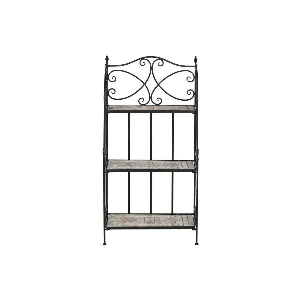 Plaukti Home ESPRIT Melns Daudzkrāsains Keramika Dzelzs konstrukcija 3 Planken 54 x 29 x 121 cm 58 x 31,5 x 117 cm