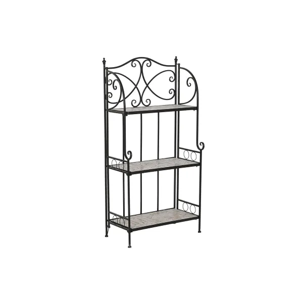 Plaukti Home ESPRIT Melns Daudzkrāsains Keramika Dzelzs konstrukcija 3 Planken 54 x 29 x 121 cm 58 x 31,5 x 117 cm