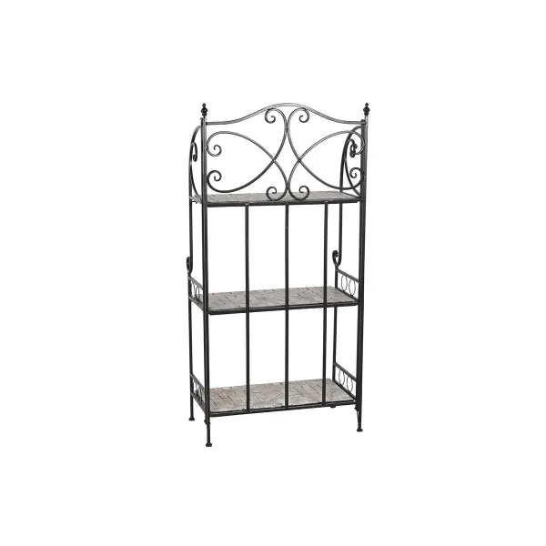 Plaukti Home ESPRIT Melns Daudzkrāsains Keramika Dzelzs konstrukcija 3 Planken 54 x 29 x 121 cm 58 x 31,5 x 117 cm
