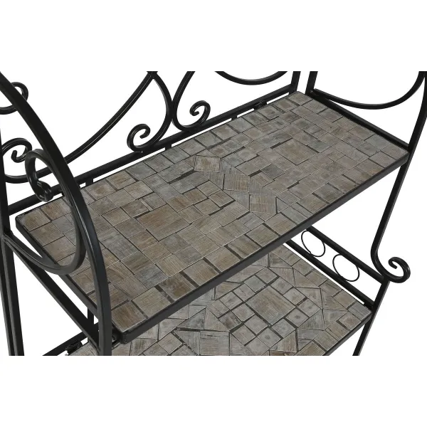 Plaukti Home ESPRIT Melns Daudzkrāsains Keramika Dzelzs konstrukcija 3 Planken 54 x 29 x 121 cm 58 x 31,5 x 117 cm