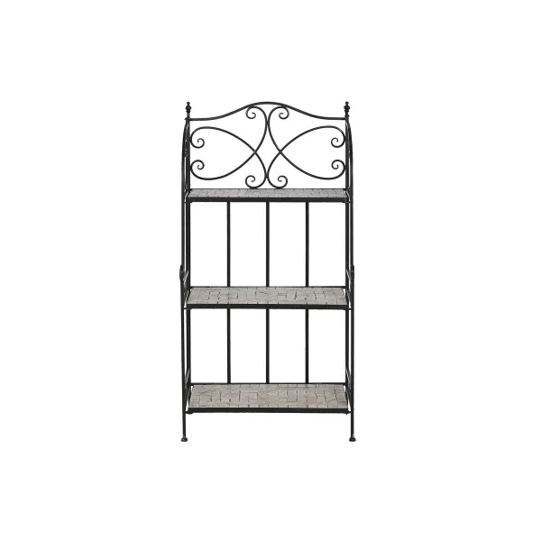 Plaukti Home ESPRIT Melns Daudzkrāsains Keramika Dzelzs konstrukcija 3 Planken 54 x 29 x 121 cm 58 x 31,5 x 117 cm
