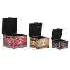 Set of decorative boxes Home ESPRIT Brown Multicolour Polyurethane Wood Vintage (3 Pieces)