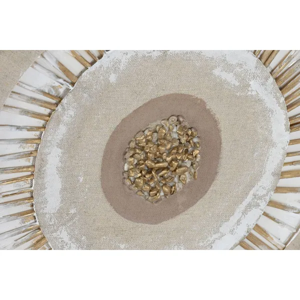 Canvas Home ESPRIT Beige Natural Circles Scandinavian 80 x 3 x 80 cm (2 Units)
