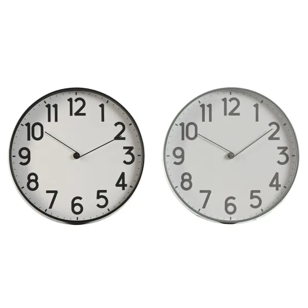 Настенное часы Home ESPRIT Чёрный Серый PVC 30 x 4 x 30 cm (2 штук)