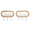 Wall mounted coat hanger Home ESPRIT Kullattu Luonnollinen Metalli Rottinki 40 x 6,4 x 28,6 cm (2 osaa)