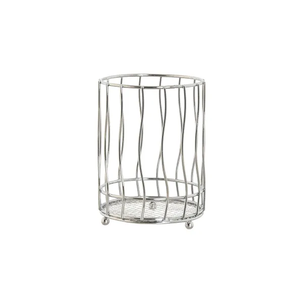 Корзина для столовых приборов Home ESPRIT Серебристый Металл 11.5 x 11.5 x 15.5 cm
