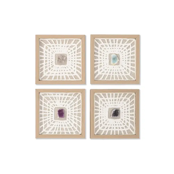 Набор из четыре рамок Home ESPRIT бумага Стеклянный 22 x 2 x 22 cm