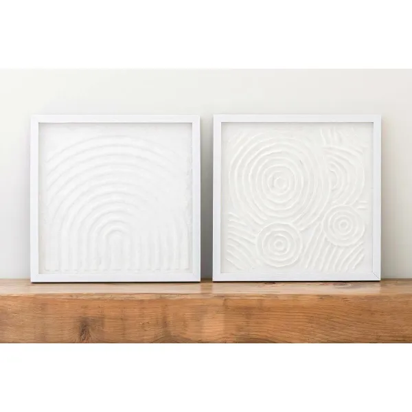 Set of 2 pictures Home ESPRIT Paperi Kristalli 35 x 2 x 35 cm