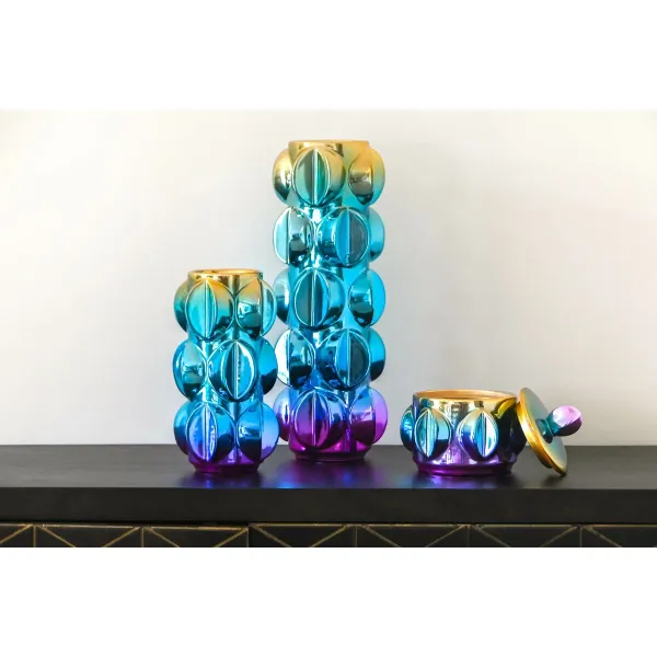 Vase Home ESPRIT Multicolour Stoneware Modern 15 x 15 x 14 cm