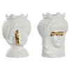 Подставка под цветочный горшок Home ESPRIT Белый Позолоченный Фарфор 10 x 10 x 14 cm (2 штук)