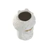 Подставка под цветочный горшок Home ESPRIT Белый Позолоченный Фарфор 10 x 10 x 14 cm (2 штук)