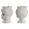Подставка под цветочный горшок Home ESPRIT Белый Позолоченный Фарфор 15 x 15 x 26.5 cm (2 штук)