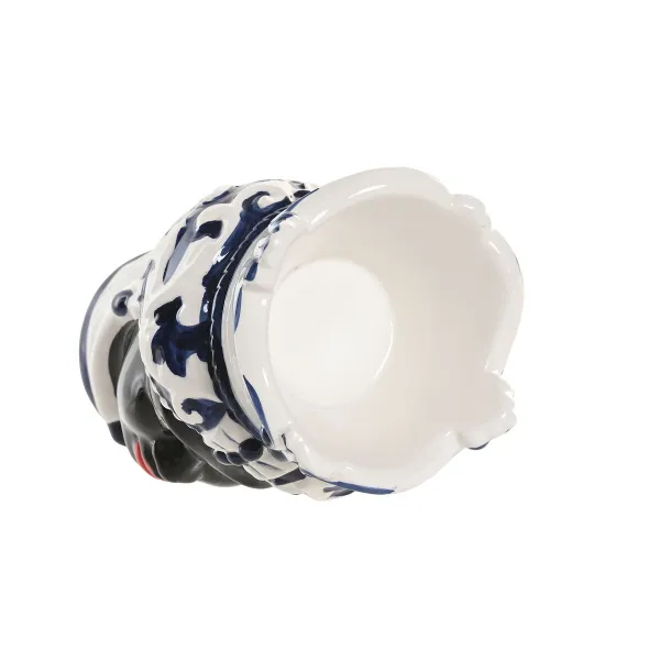 Planter Home ESPRIT Blue White Black Porcelain 12 x 12 x 20 cm (2 Units)