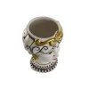 Planter Home ESPRIT Blue White Golden Porcelain 15 x 15 x 26 cm (2 Units)