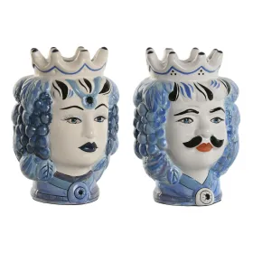 Подставка под цветочный горшок Home ESPRIT Синий Белый Фарфор 15 x 15 x 26 cm