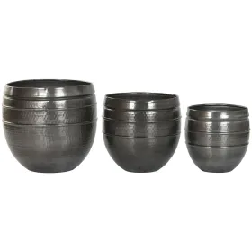 Подставка под цветочный горшок Home ESPRIT Серый Алюминий современный 41 x 41 x 40 cm 40 x 40 x 40,5 cm (3 Предметы)