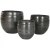 Planter Home ESPRIT Grey Aluminium Modern 41 x 41 x 40 cm 40 x 40 x 40,5 cm (3 Pieces)