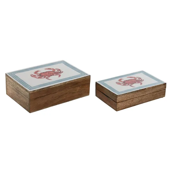Lādīte Home ESPRIT Daudzkrāsains Mango koks 25 x 17,5 x 8 cm (2 gb.)