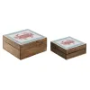 Шкатулка Home ESPRIT Разноцветный Древесина манго 17,5 x 17,5 x 8 cm (2 штук)