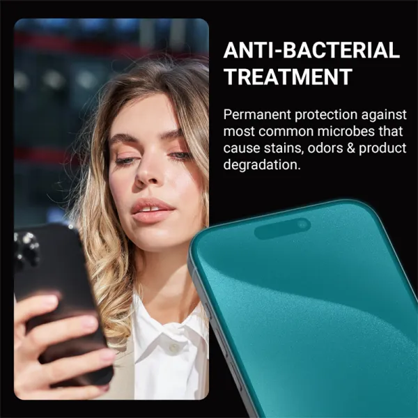Crong Anti-Bacterial 3D Armor Glass - 9H Full Glue Tempered Glass for iPhone 16 Pro Max + Installation Frame