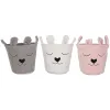 Decorative basket Home ESPRIT Brown Beige Pink 35 x 35 x 41 cm (3 Units)