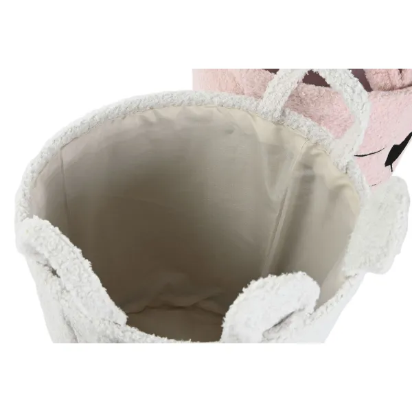Decorative basket Home ESPRIT Brown Beige Pink 35 x 35 x 41 cm (3 Units)