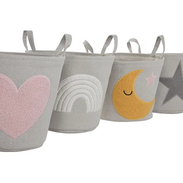 Декоративная корзина Home ESPRIT Разноцветный 36 x 36 x 40 cm (4 штук)