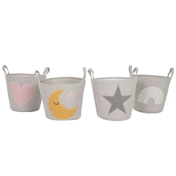 Декоративная корзина Home ESPRIT Разноцветный 36 x 36 x 40 cm (4 штук)