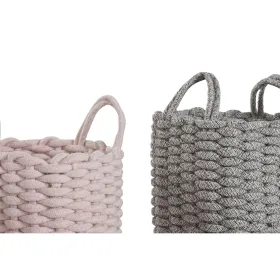 Набор корзин Home ESPRIT Зеленый Серый Розовый Веревка 30 x 30 x 43 cm 2 Предметы (3 штук)
