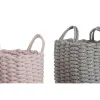 Grozs Home ESPRIT Zaļš Pelēks Rozā Virve 30 x 30 x 43 cm 2 Daudzums (3 gb.)