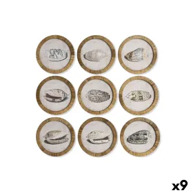 Картина Home ESPRIT Стеклянный ротанг 30 x 2 x 30 cm (9 штук)