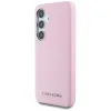 Karl Lagerfeld Saffiano Full Wrapped Elongated Metal Logo MagSafe - Case for Samsung Galaxy S25 (pink)