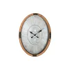 Wall Clock Home ESPRIT Silver Natural Metal Crystal Pine 50 x 8 x 68 cm