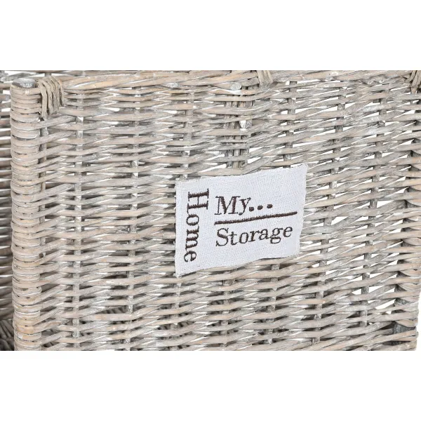 Halkopukki Home ESPRIT Luonnollinen korihuonekalut 47 x 35 x 54 cm (2)