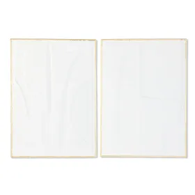 Sienu dekors Home ESPRIT Balts Bronza Abstrakts 72,7 x 2,5 x 100,5 cm (2 gb.)