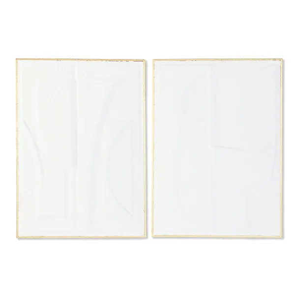 Sienų dekoracija Home ESPRIT Balta Auksinis Abstraktus 72,7 x 2,5 x 100,5 cm (2 vnt.)