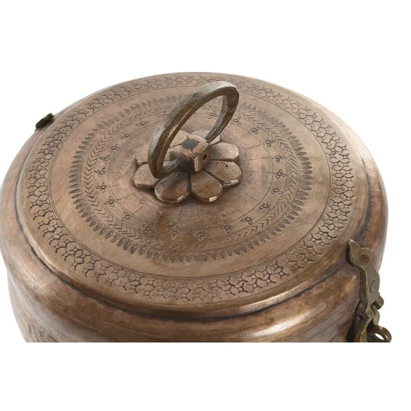 Jewelry box Home ESPRIT Copper Brass 25 x 25 x 10 cm
