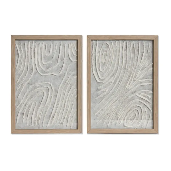 Set of 2 pictures Home ESPRIT Paperi Kristalli 25 x 2 x 35 cm