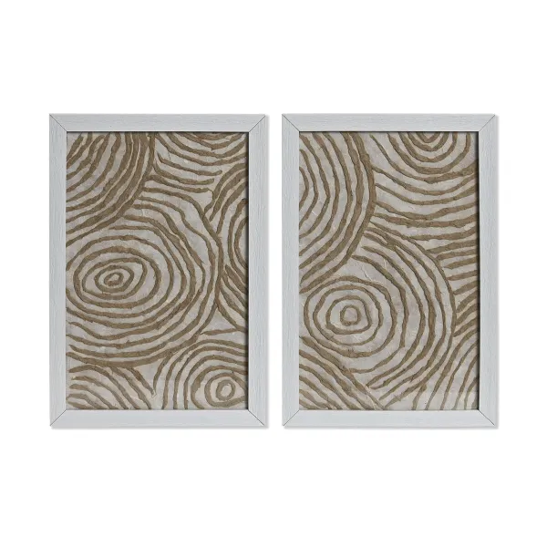 Set of 2 pictures Home ESPRIT Paper Crystal 20 x 2 x 30 cm