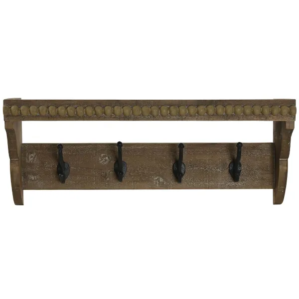 Wall mounted coat hanger Home ESPRIT Brown Black Wood Metal 67 x 17 x 27 cm