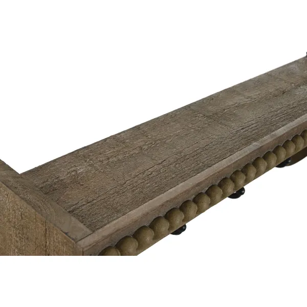 Wall mounted coat hanger Home ESPRIT Ruskea Musta Puu Metalli 67 x 17 x 27 cm